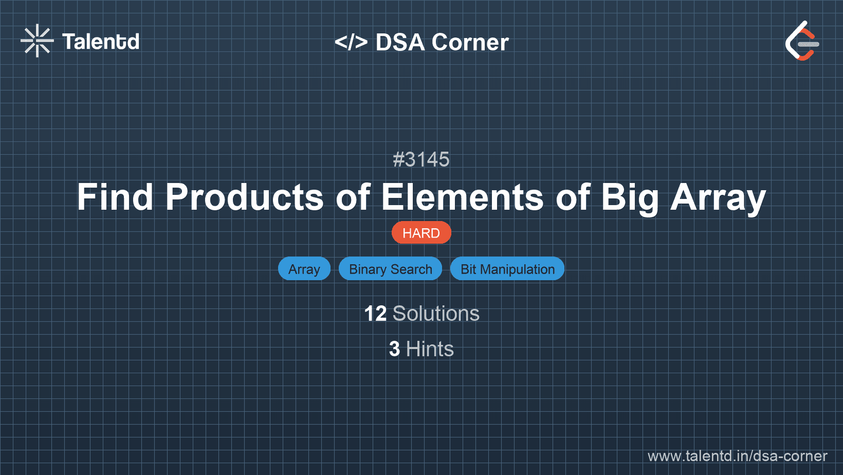 Problem visualization for Find Products of Elements of Big Array